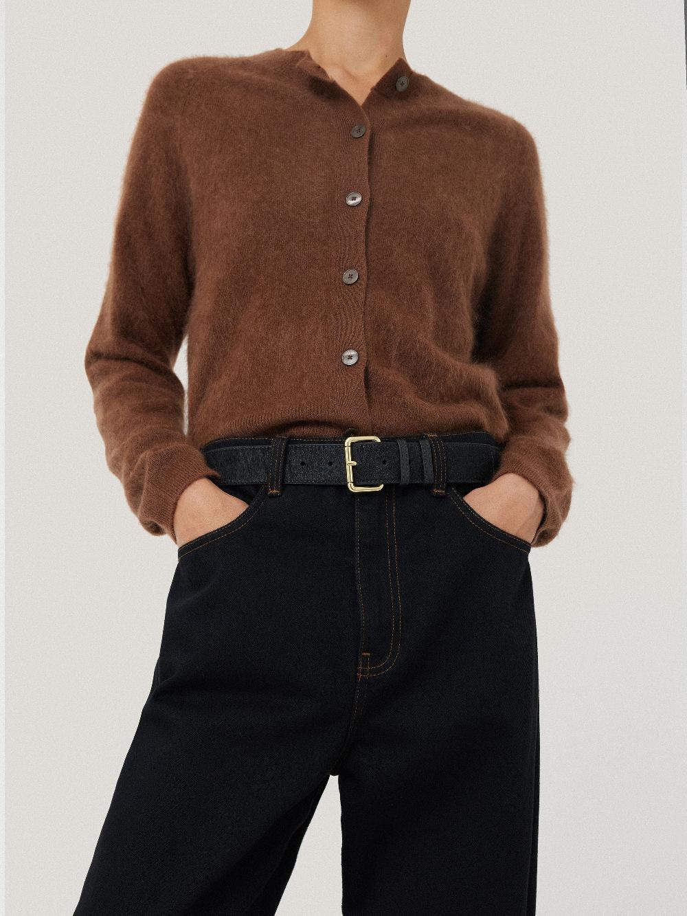 Jigsaw Black Calf Hair Belt Black