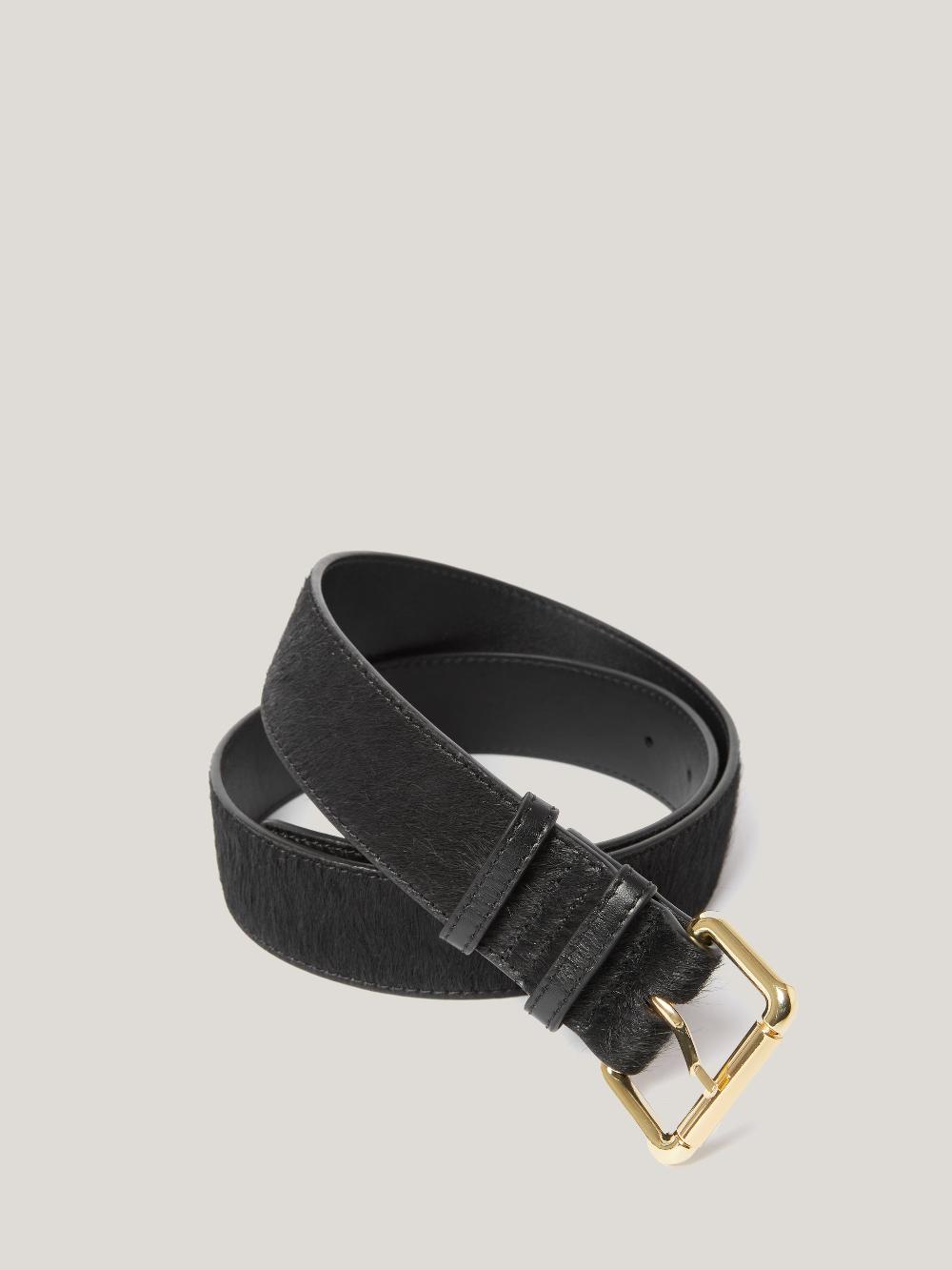 Jigsaw Black Calf Hair Belt Black