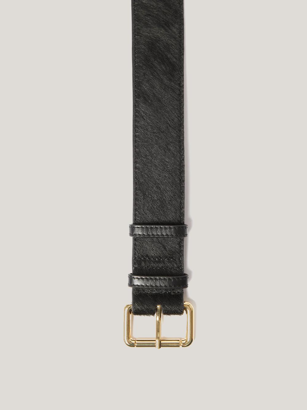 jigsaw Black Calf Hair Belt Black
