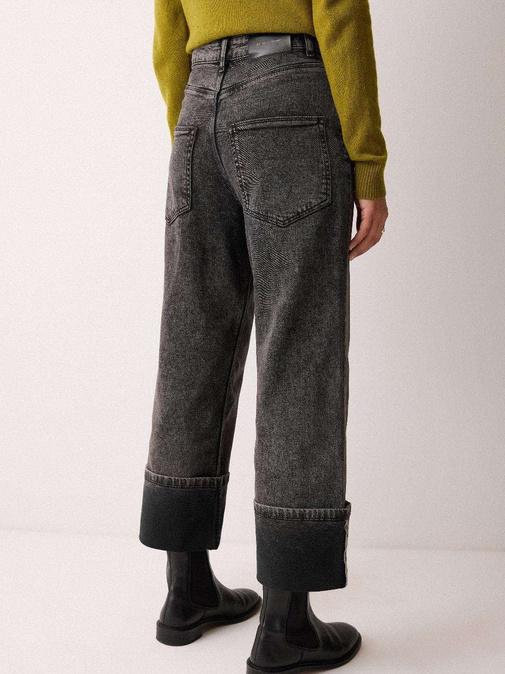 Jigsaw Blair Turn Up Jean Black Snow Wash