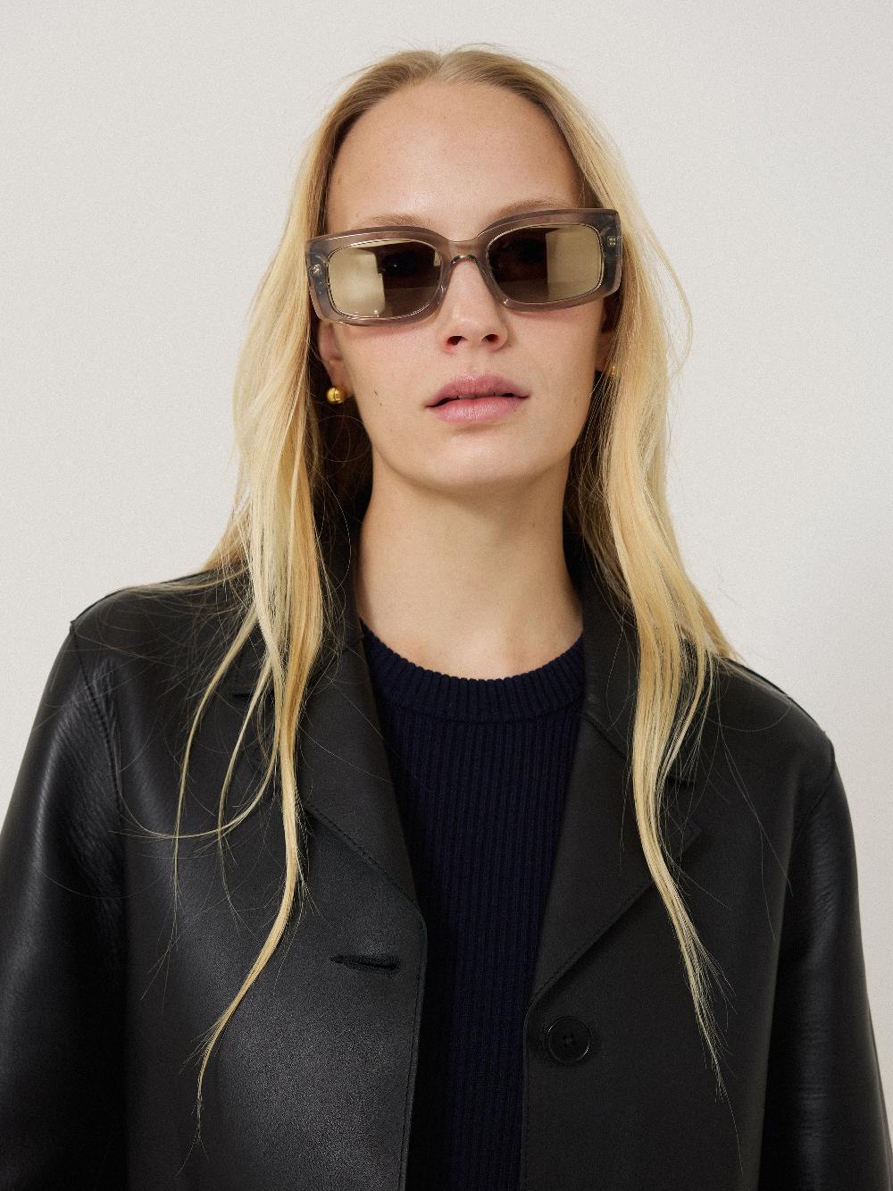 Jigsaw Bolton Rectangle Sunglasses Grey