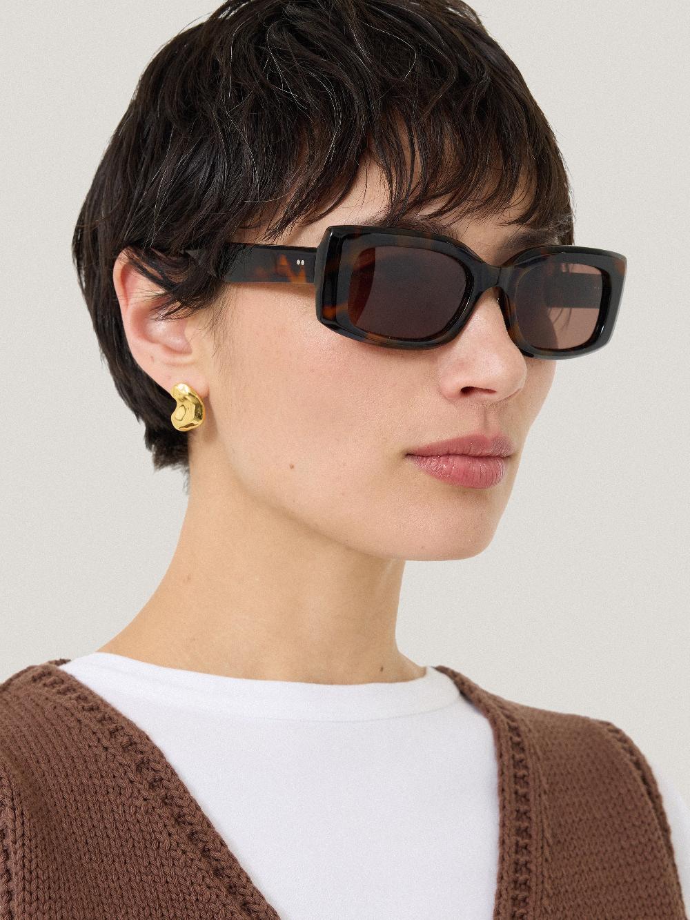 Jigsaw Bolton Rectangle Sunglasses Tortoiseshell