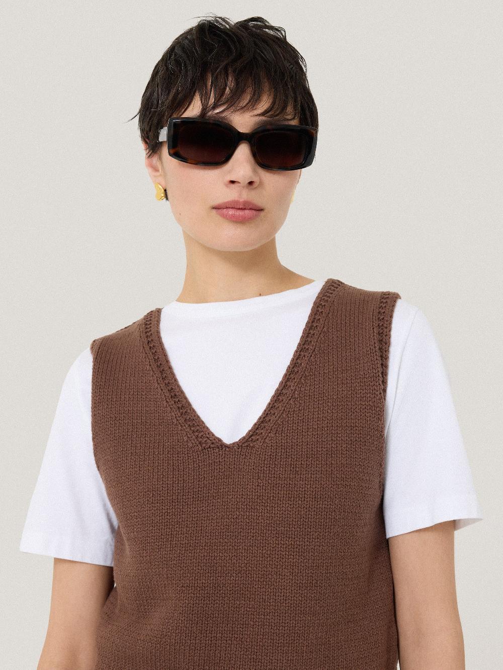 Jigsaw Bolton Rectangle Sunglasses Tortoiseshell