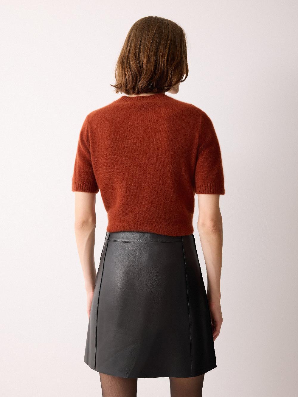 Jigsaw Bonded Leather Mini Skirt Black