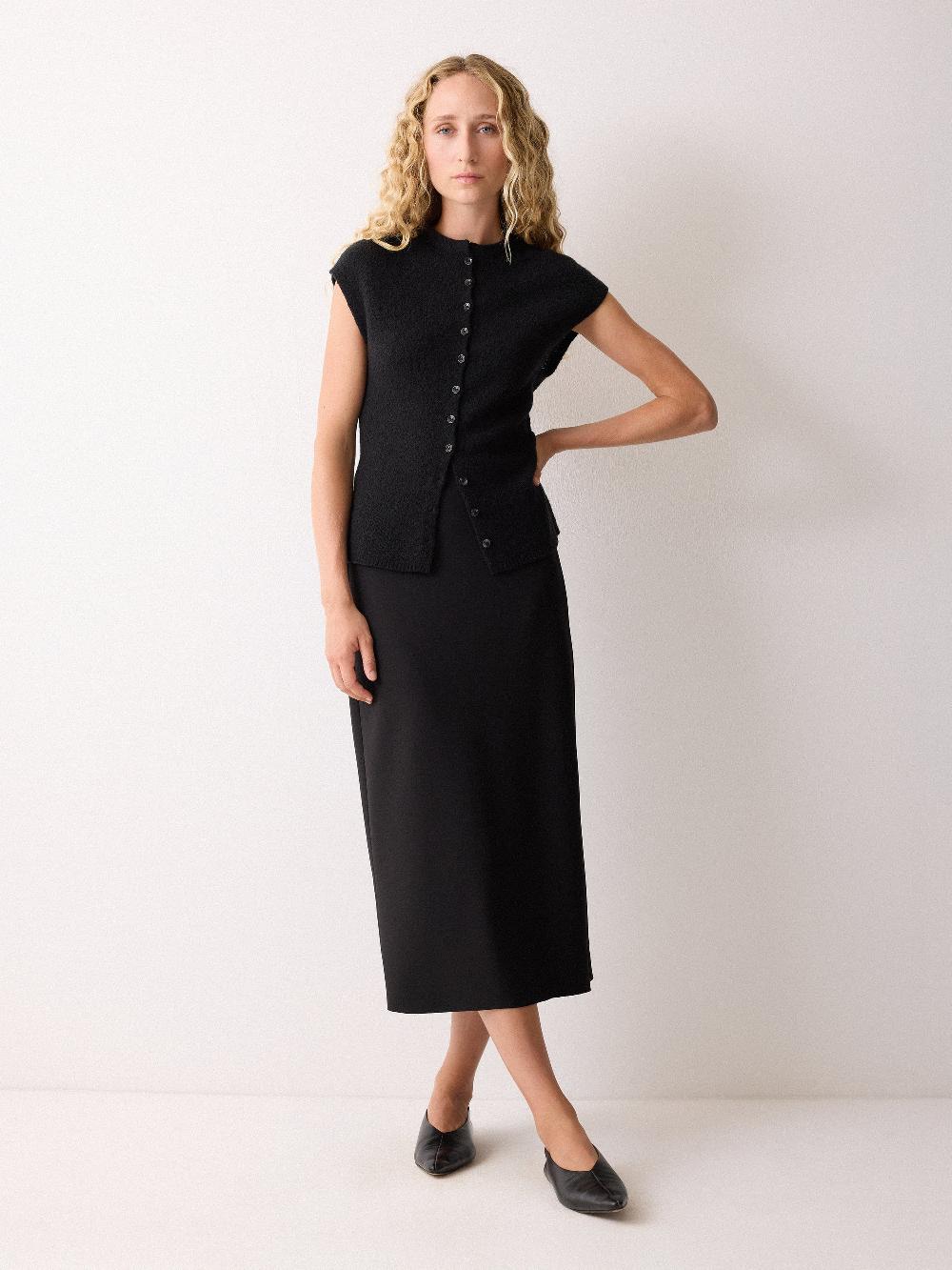 Jigsaw Boucle Cap Sleeve Top Black