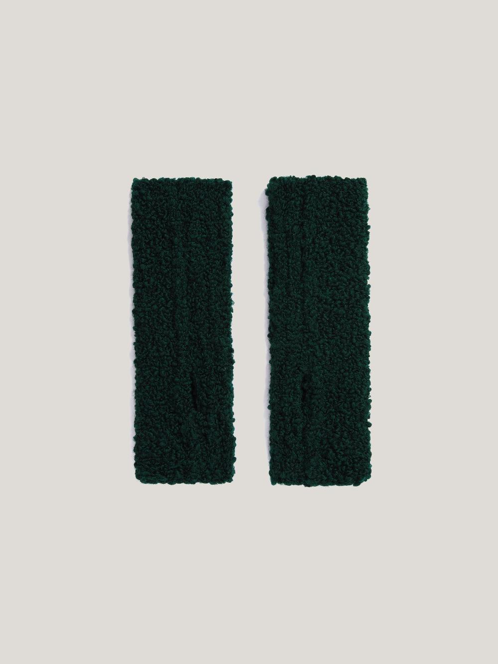 Jigsaw Boucle Mittens Green
