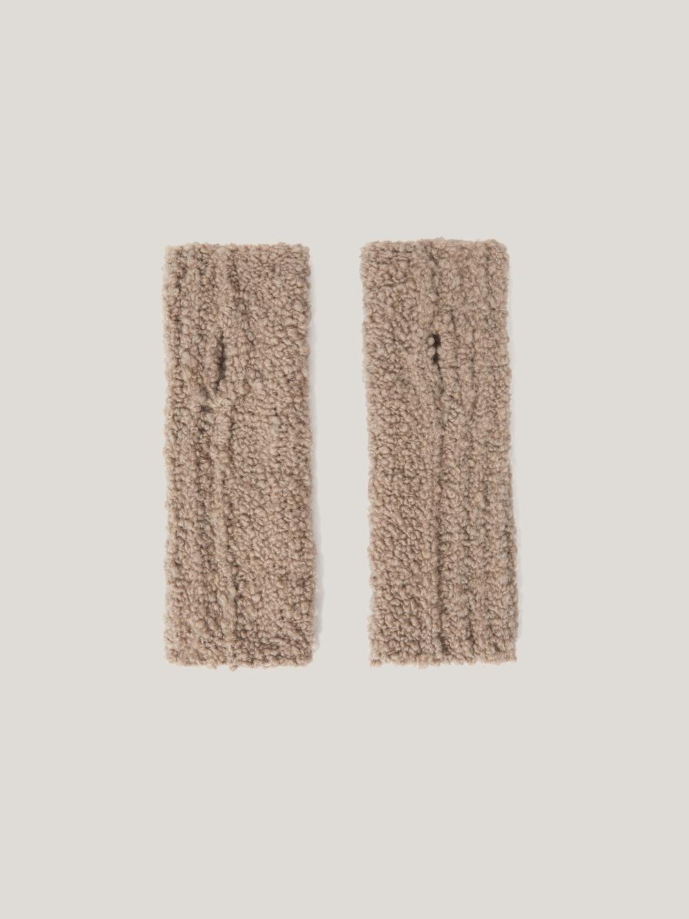 Jigsaw Boucle Mittens Taupe