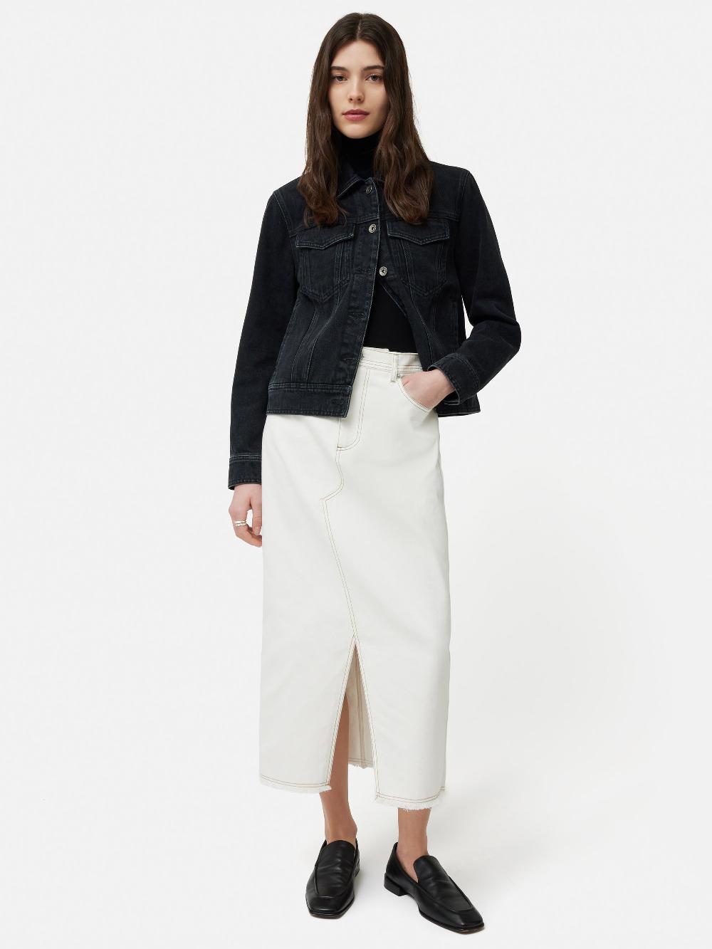 Jigsaw Boxy Denim Trucker Jacket Washed Black