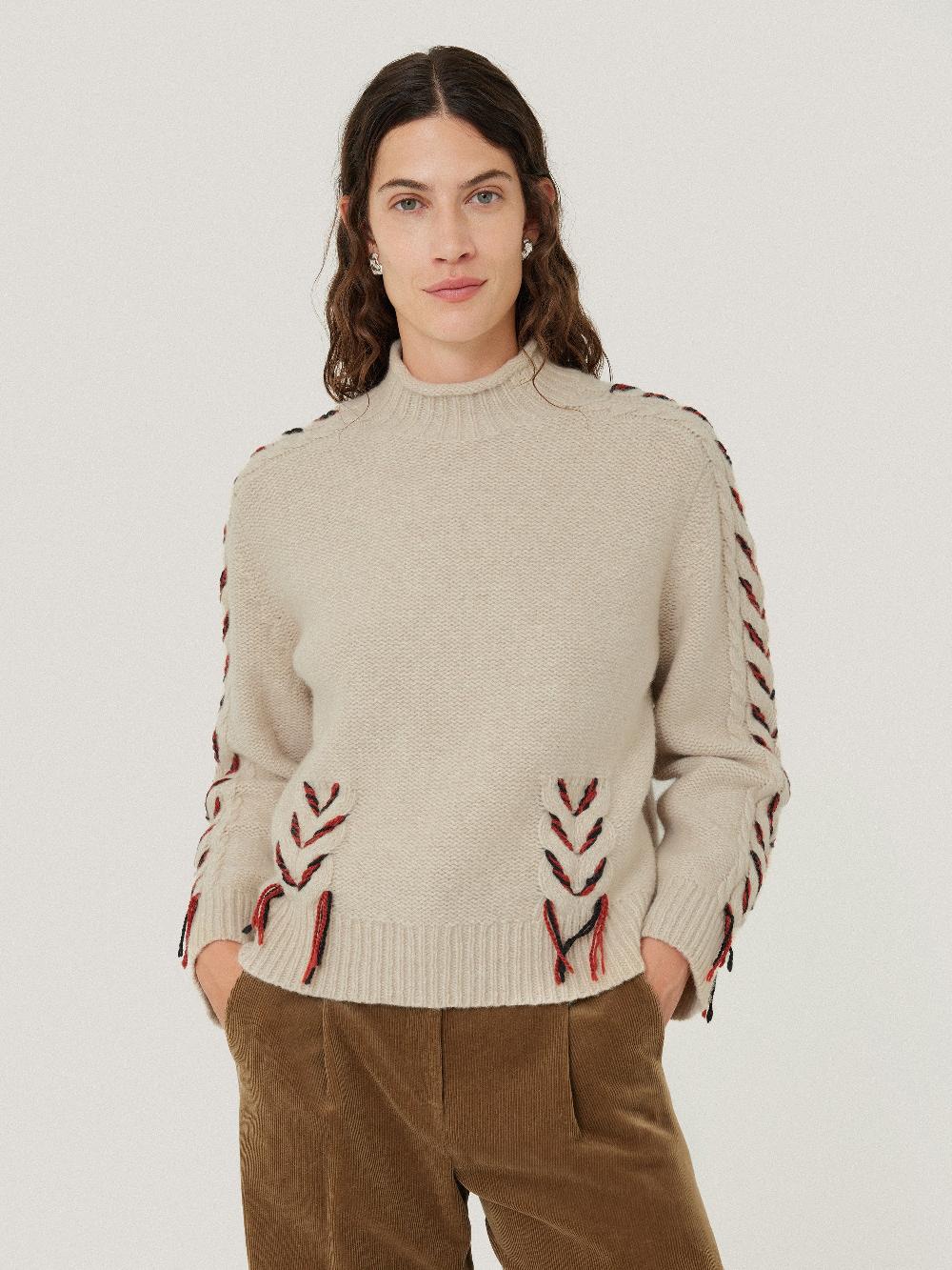 jigsaw Braided Cable Jumper Cream