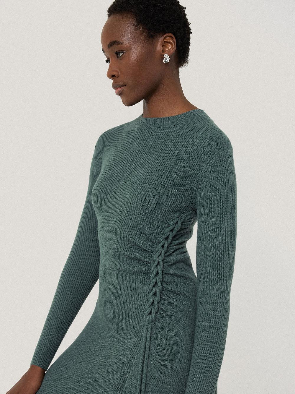 Jigsaw Braided Knit Dress Blue