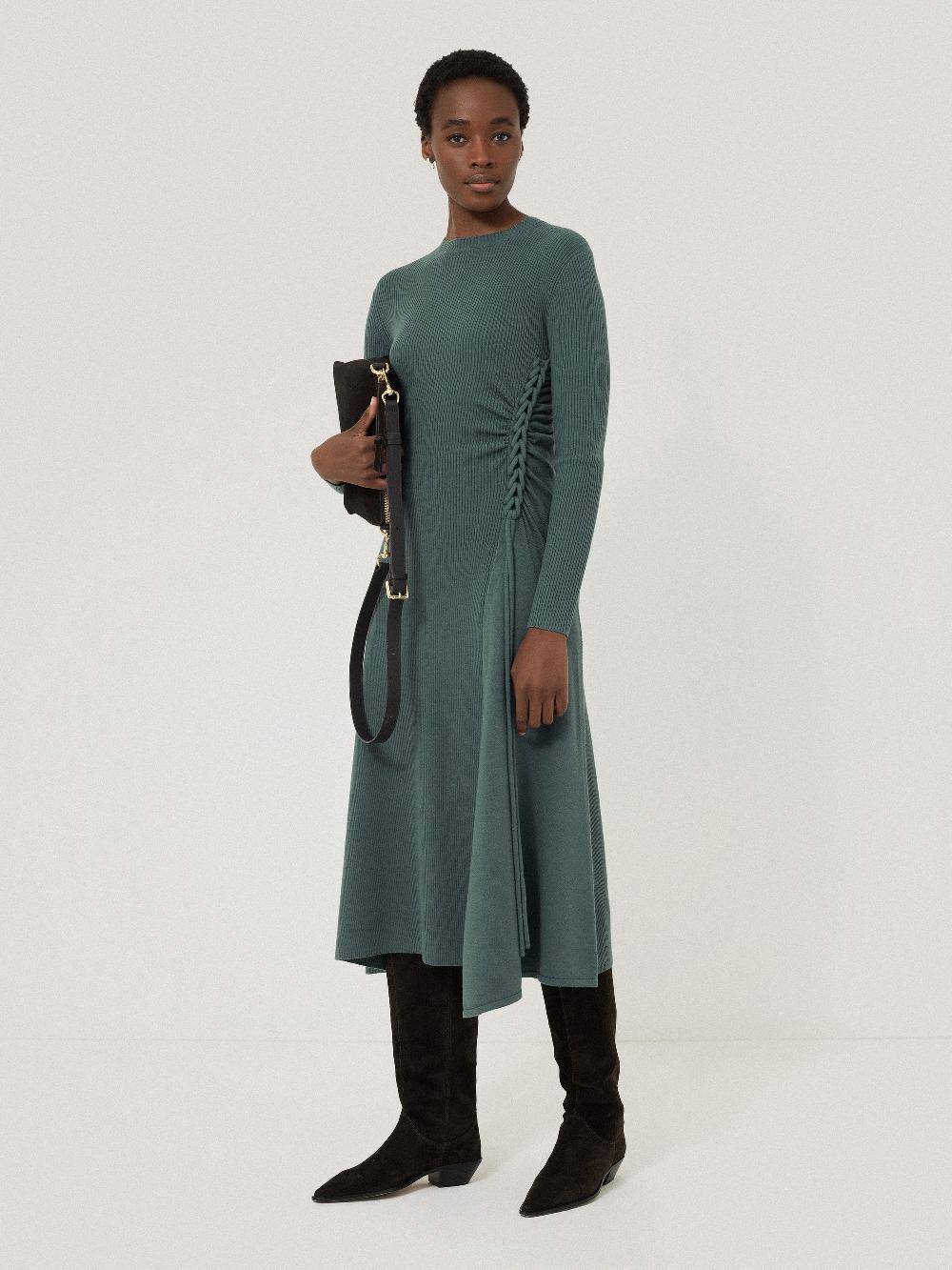 jigsaw Braided Knit Dress Blue