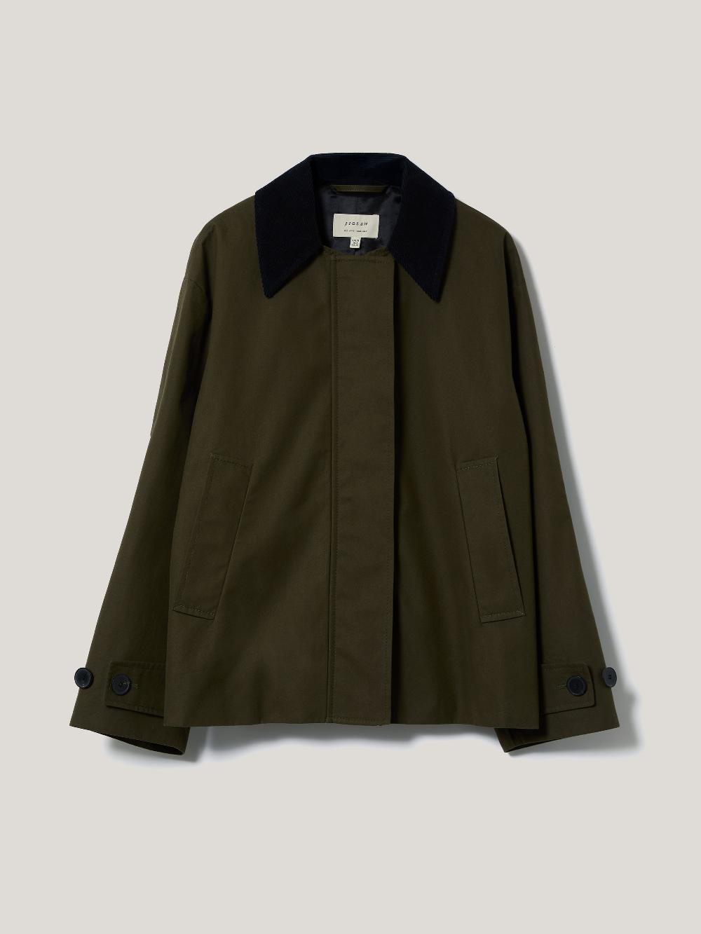Jigsaw British Millerain Cotton Jacket Green