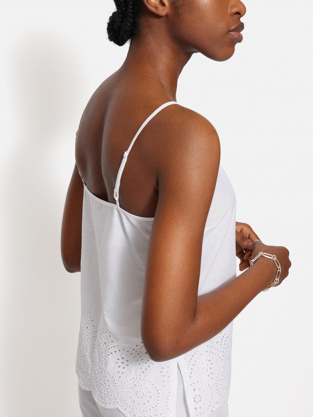 Jigsaw Broderie Anglaise Pyjama Cami White