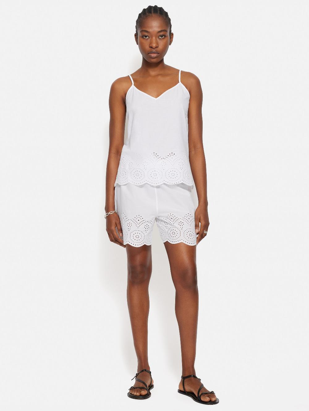 Jigsaw Broderie Anglaise Pyjama Cami White