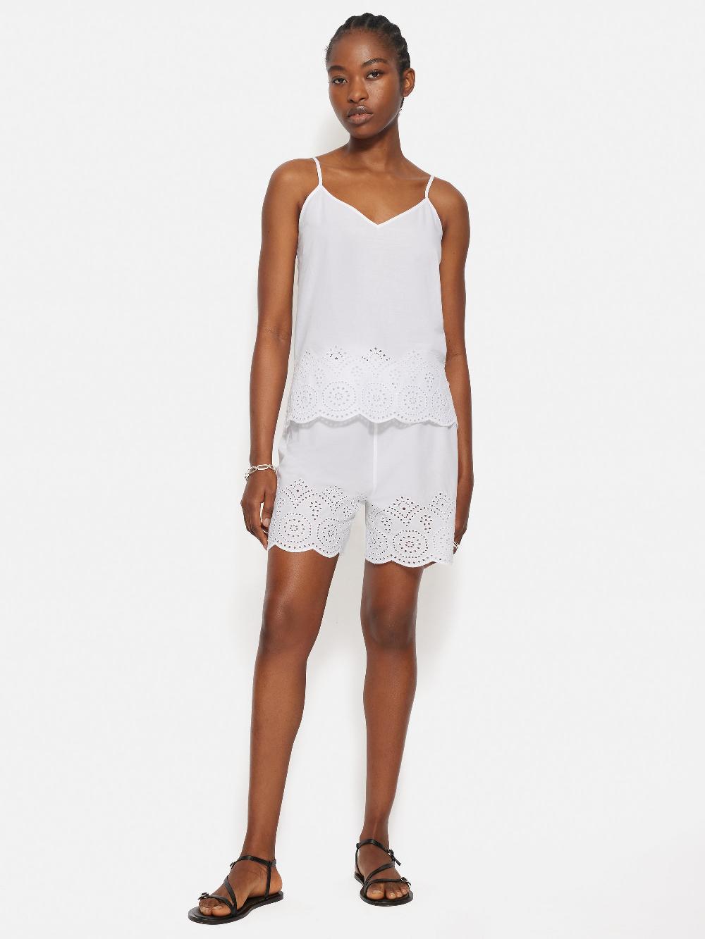 Jigsaw Broderie Anglaise Pyjama Short White