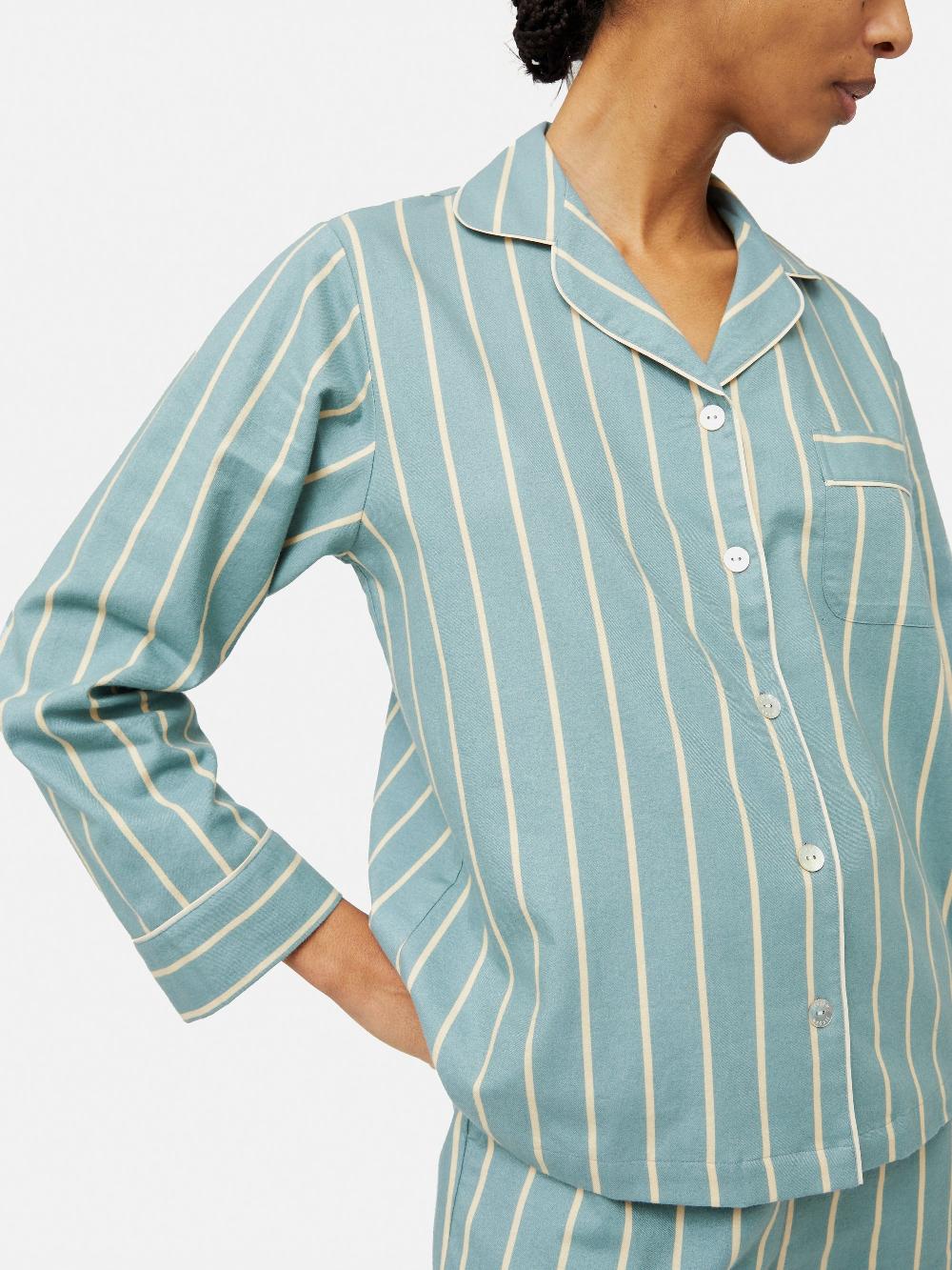 Jigsaw Brushed Twill Stripe Pyjamas BLUE