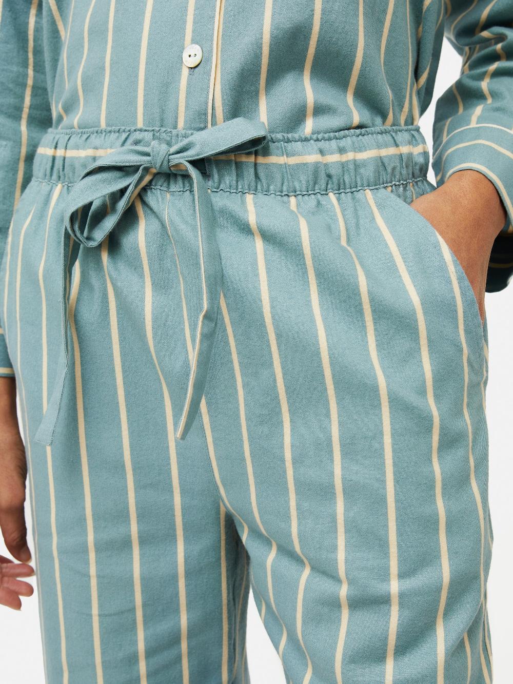 Jigsaw Brushed Twill Stripe Pyjamas BLUE