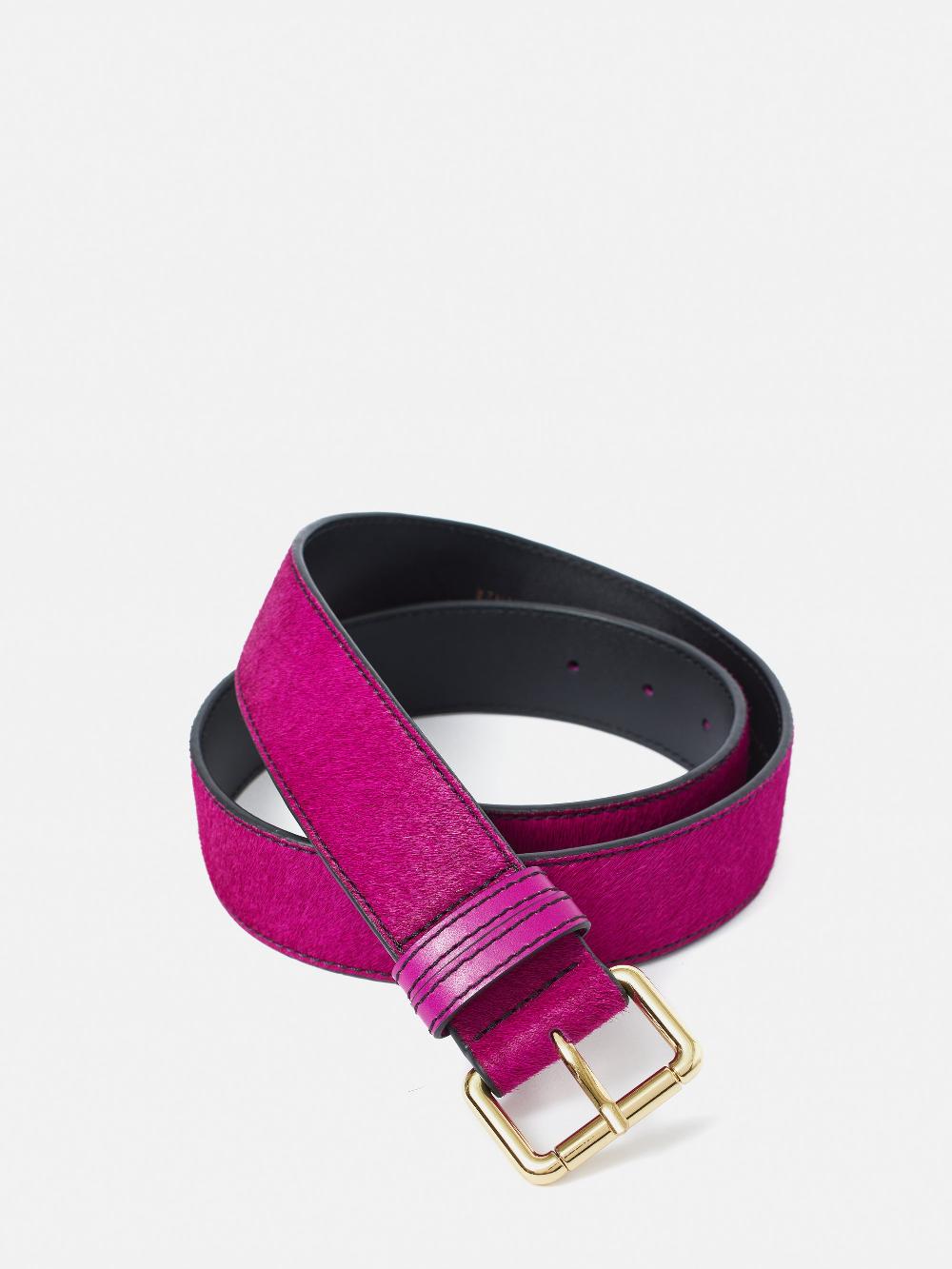 Jigsaw Calf Hair Jean Belt Pink