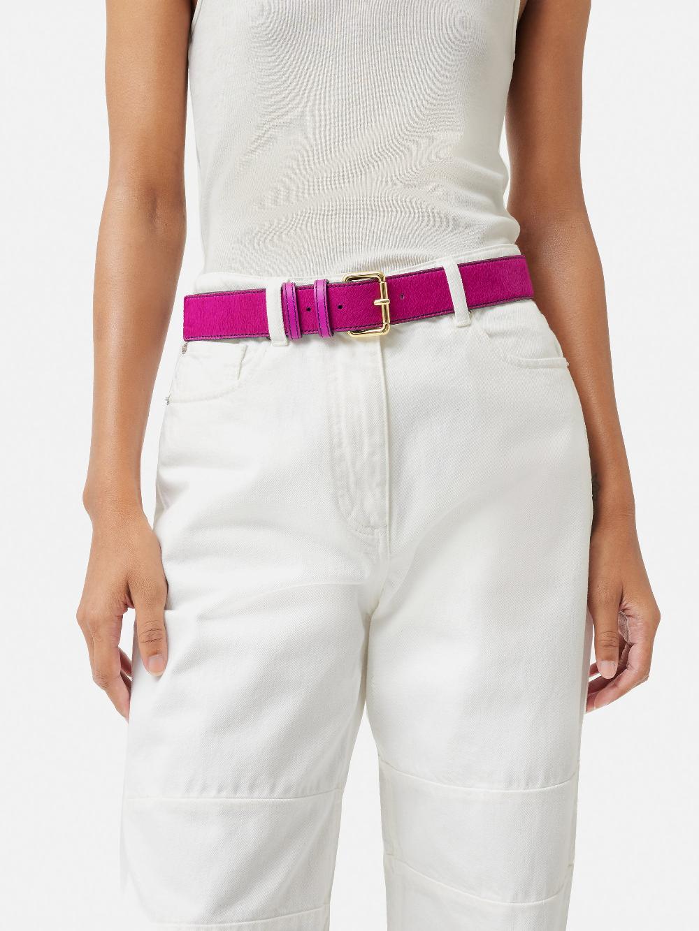 Jigsaw Calf Hair Jean Belt Pink