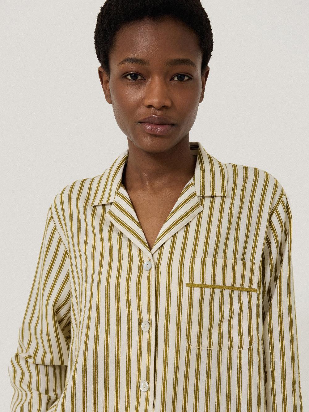 Jigsaw Calmont Stripe Full Length Pyjama KHAKI