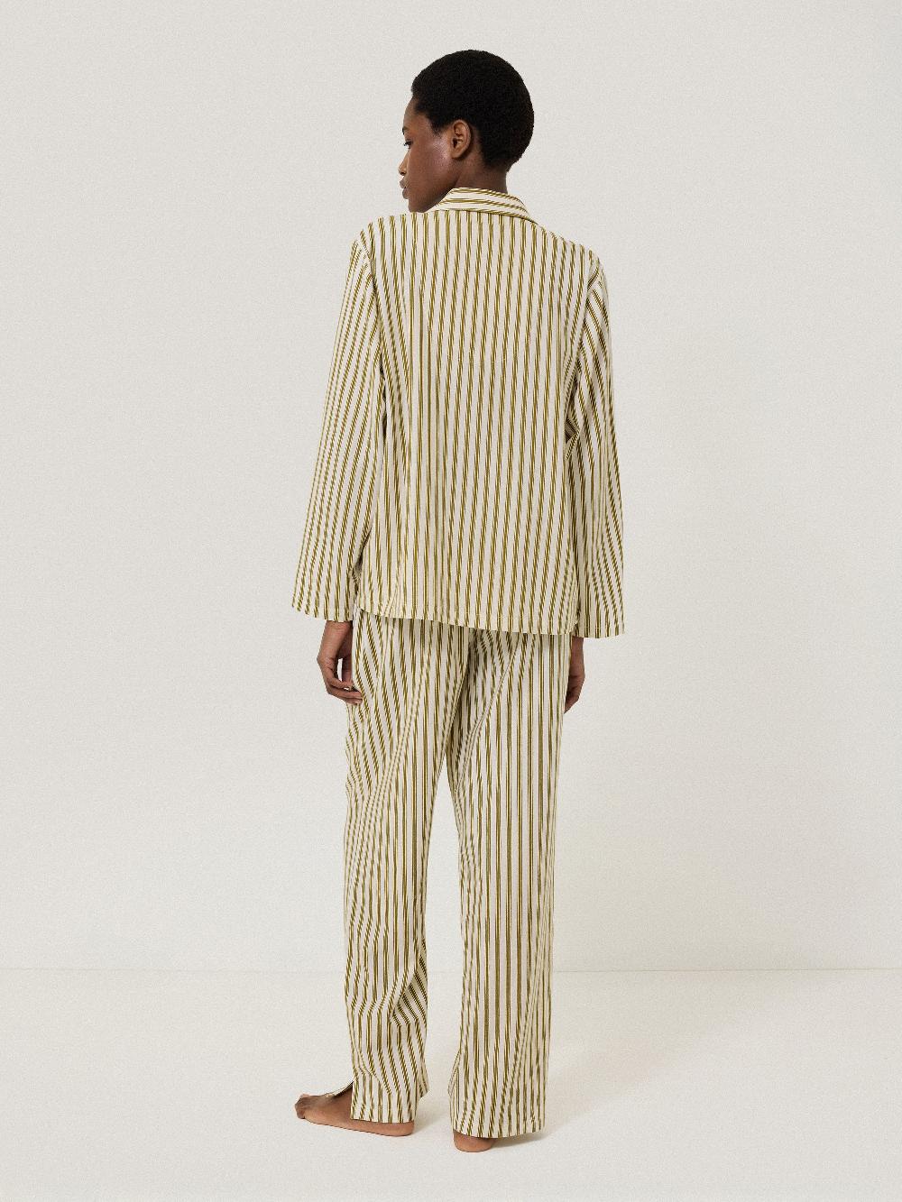 Jigsaw Calmont Stripe Full Length Pyjama KHAKI