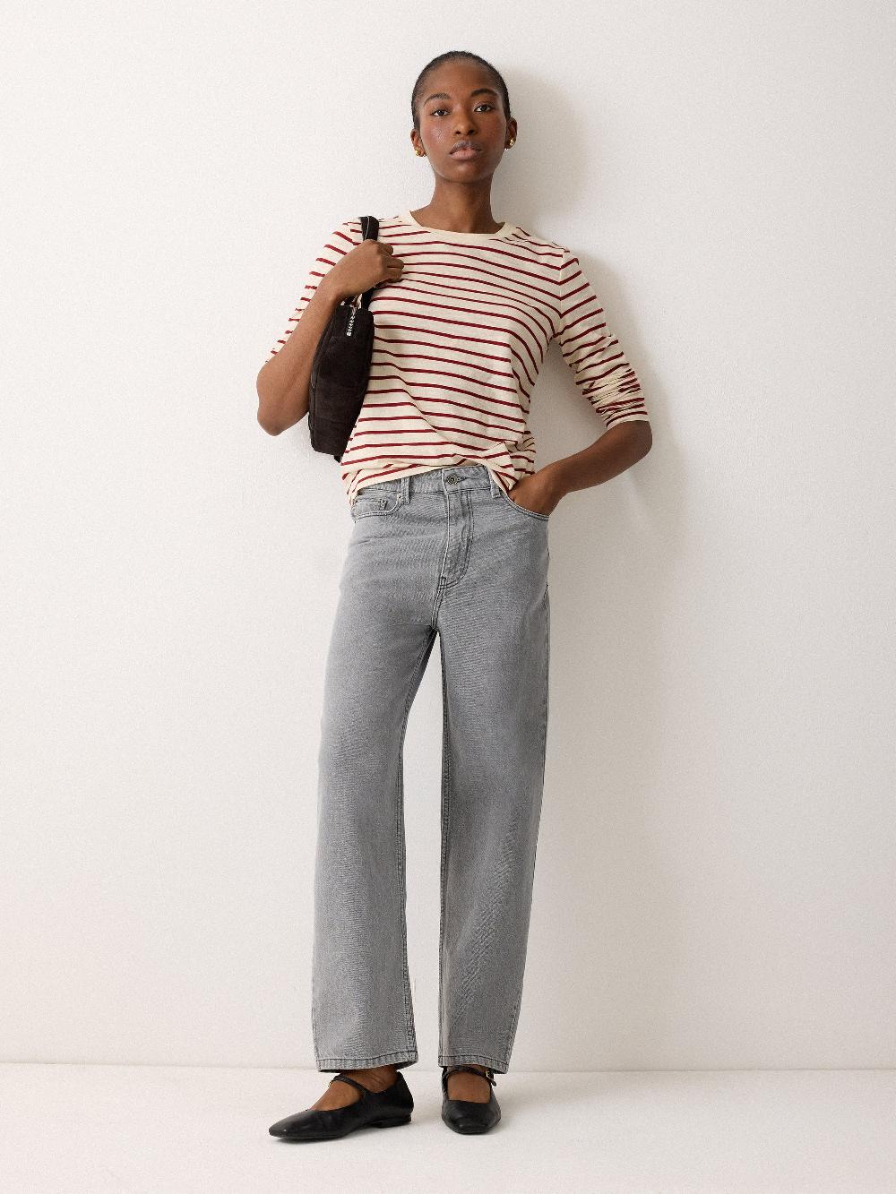 jigsaw Carter Straight Leg Jean Grey