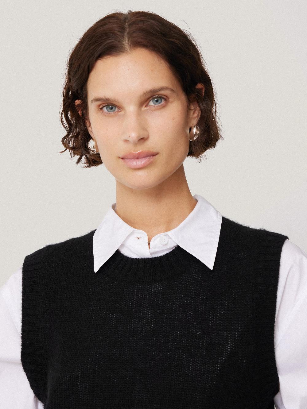 Jigsaw Cashmere Crew Neck Tank Black