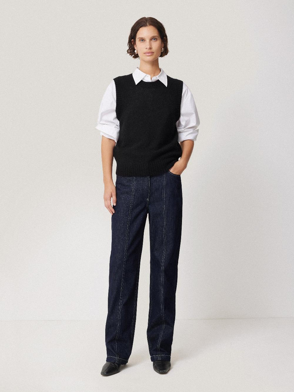 Jigsaw Cashmere Crew Neck Tank Black