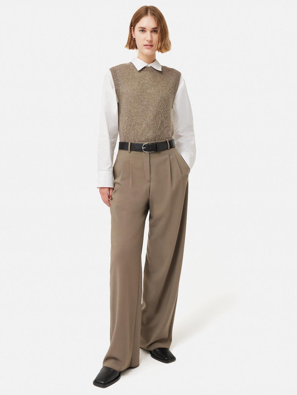 Jigsaw Cashmere Crew Neck Tank Brown