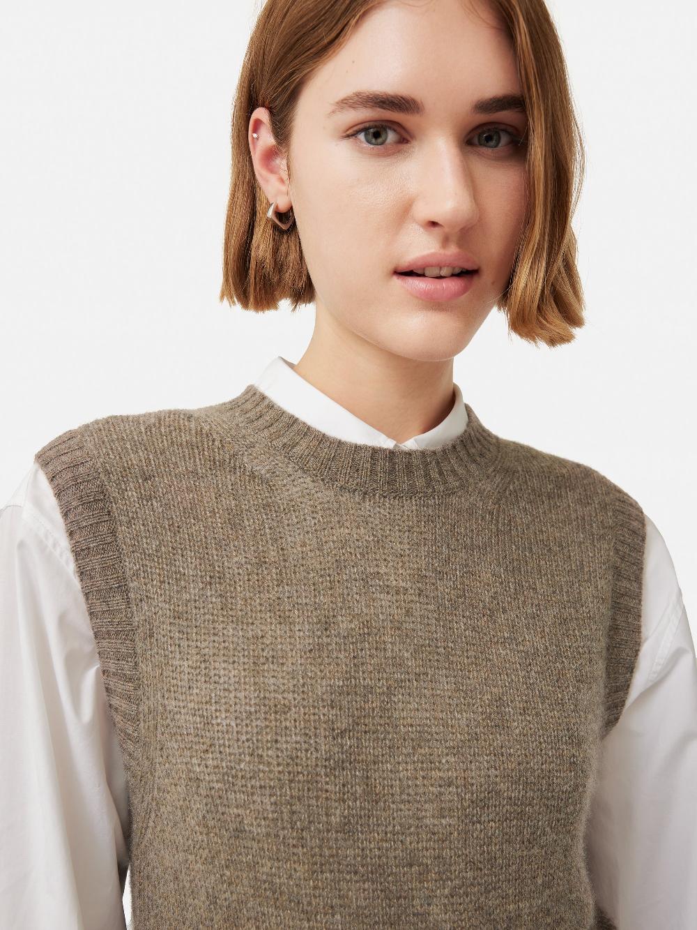 Jigsaw Cashmere Crew Neck Tank Brown