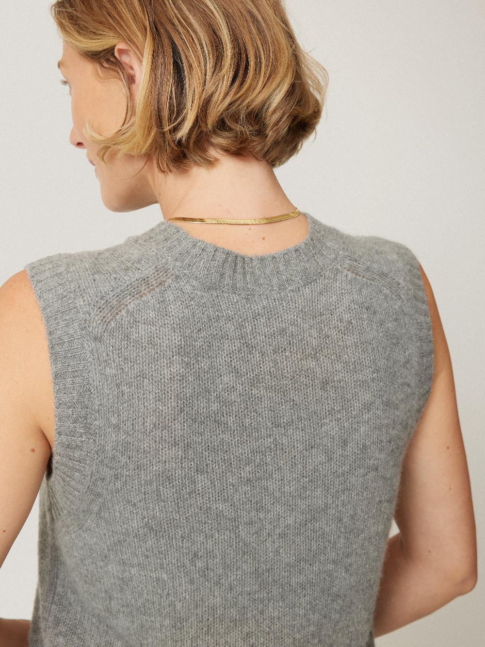 Jigsaw Cashmere Crew Neck Tank Grey