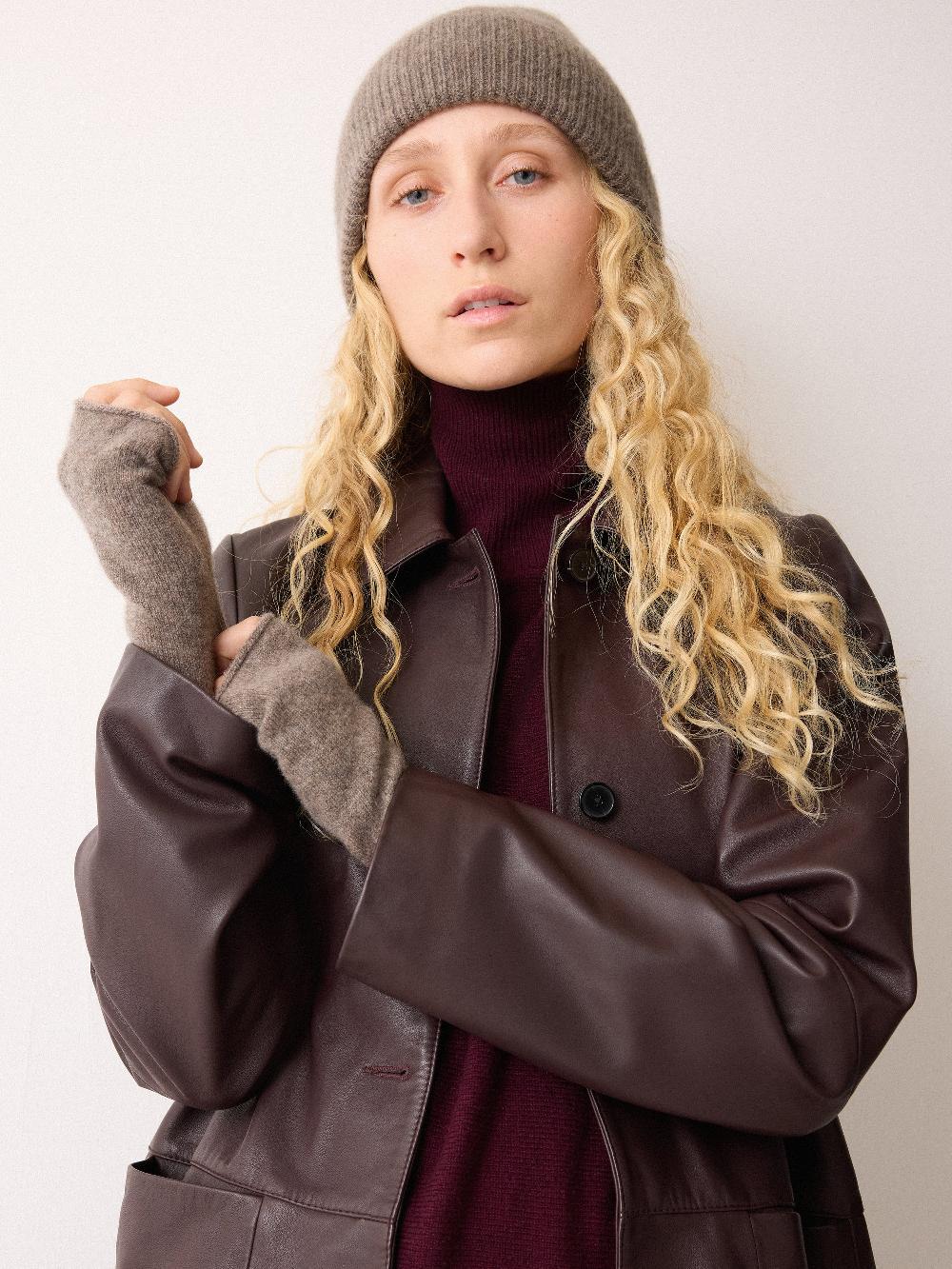 jigsaw Cashmere Mittens Taupe