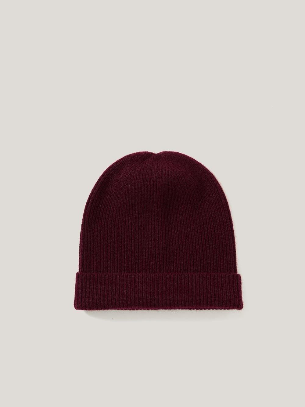 Jigsaw Cashmere Rib Beanie Burgundy