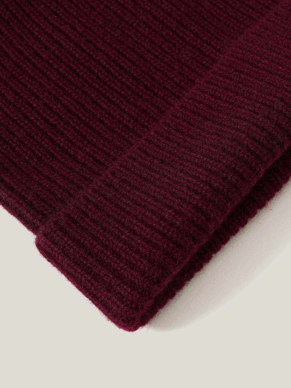 Jigsaw Cashmere Rib Beanie Burgundy