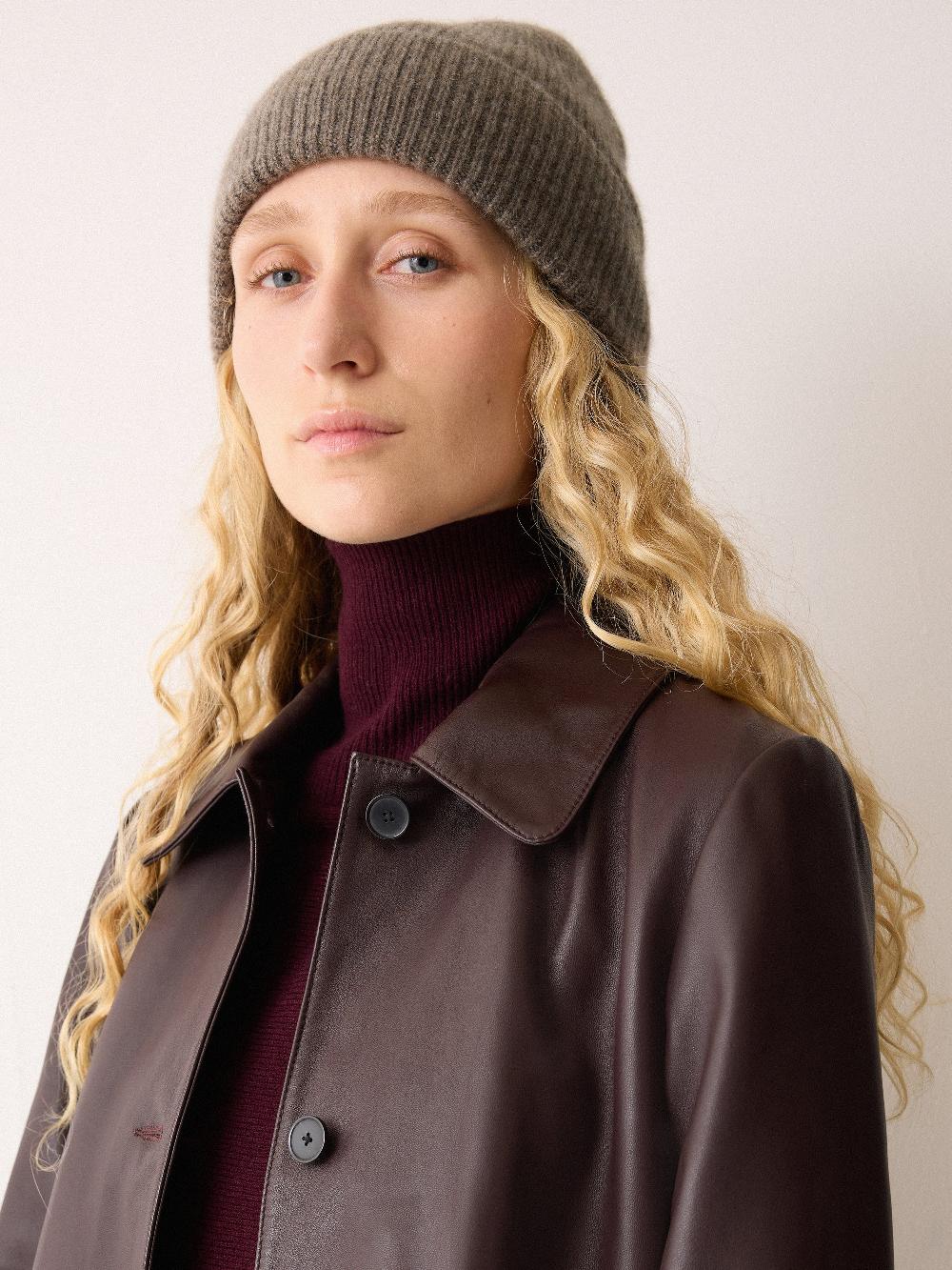 jigsaw Cashmere Rib Beanie Taupe