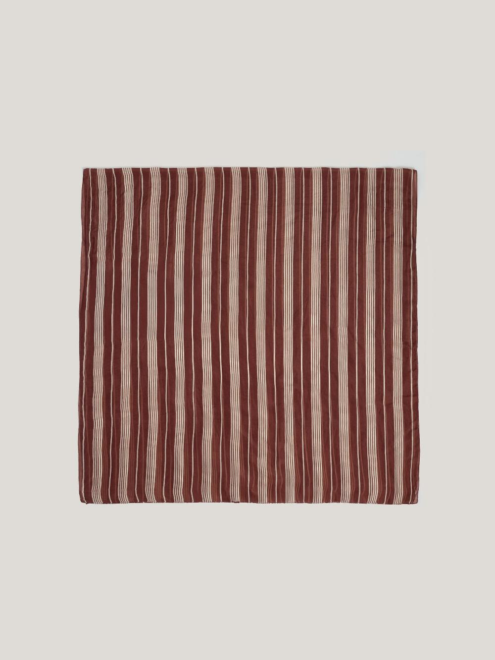 Jigsaw Cassis Stripe Silk Scarf Brown