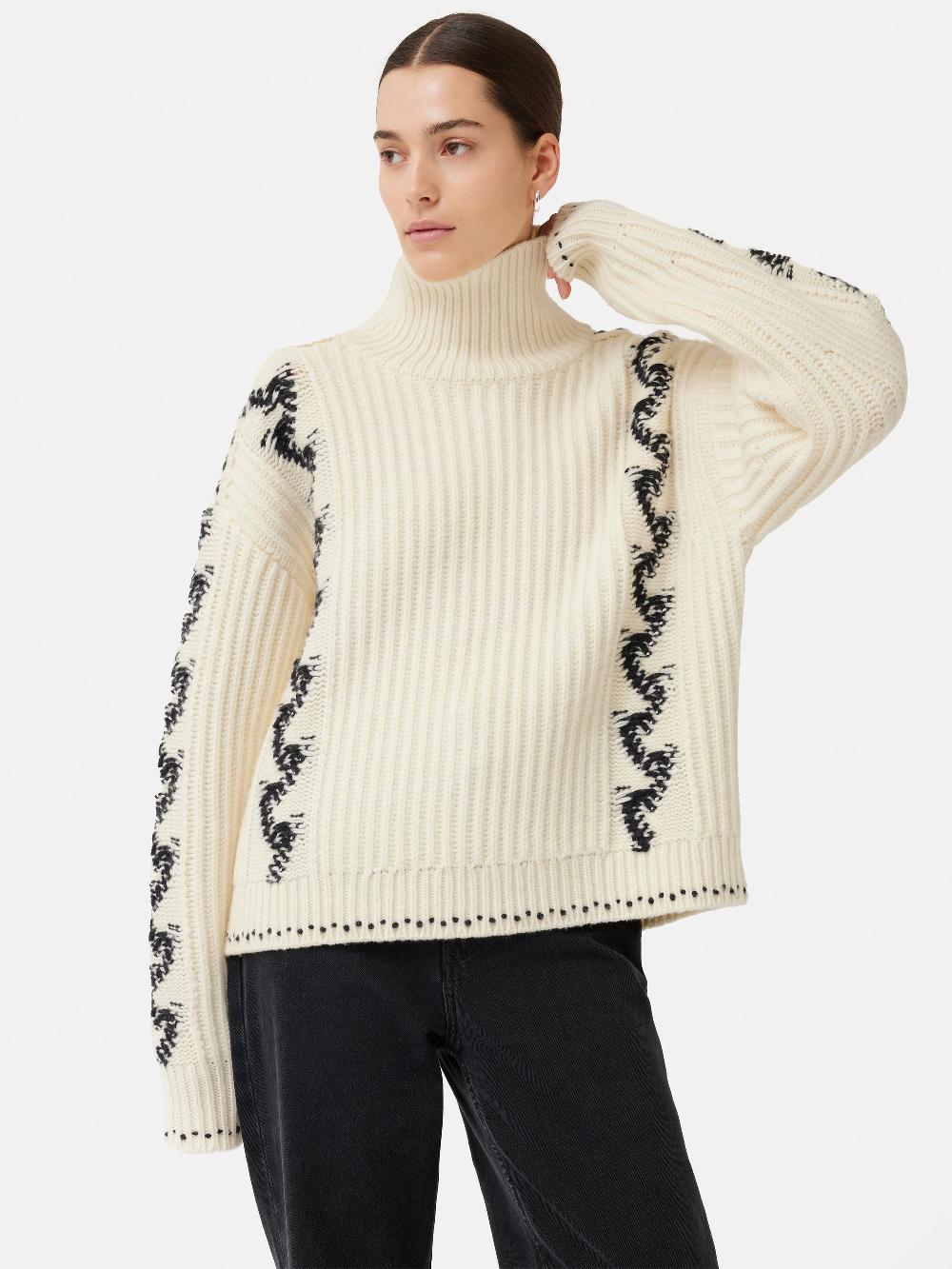 jigsaw Chevron Ski Jumper Cream