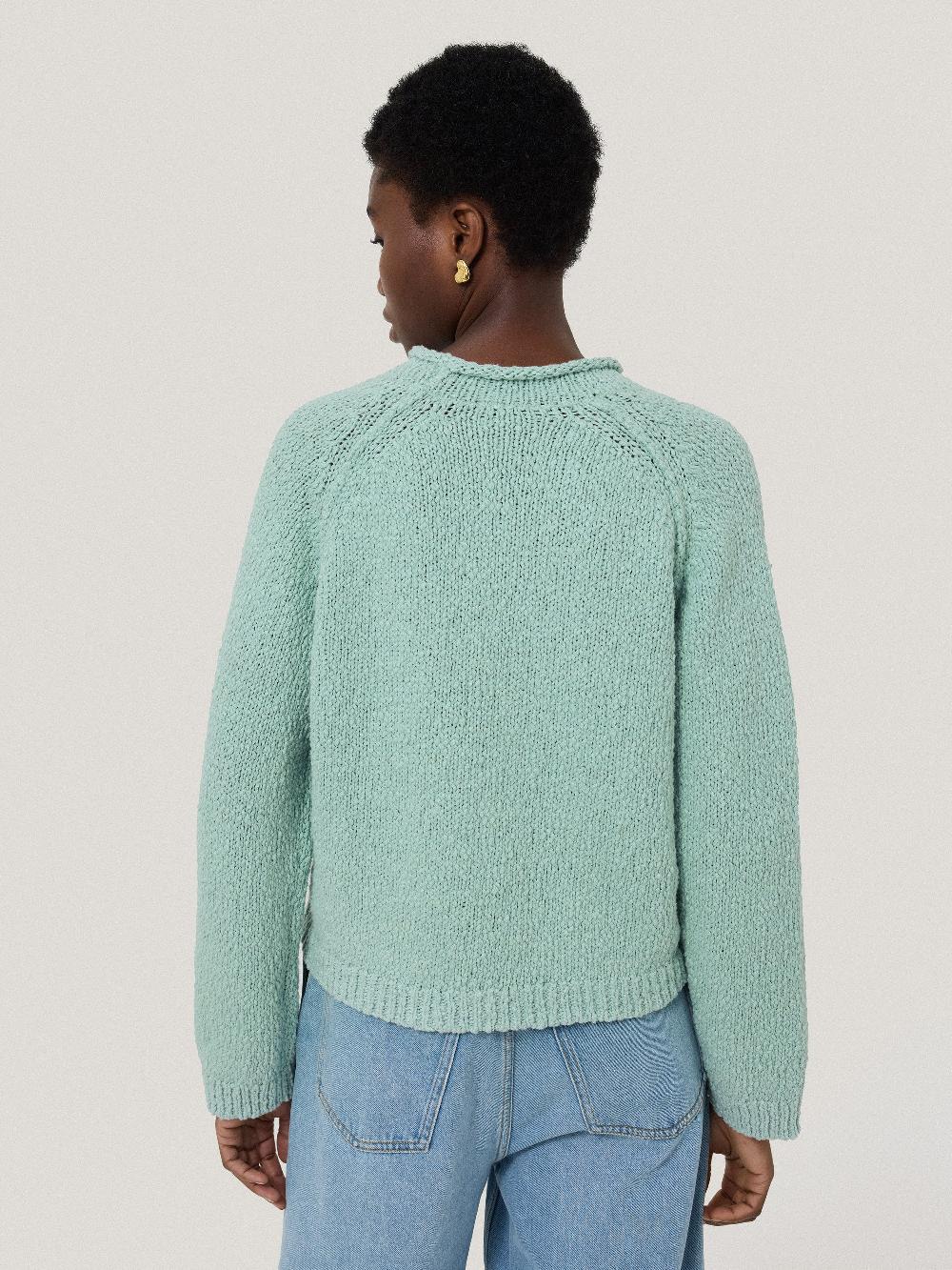 Jigsaw Chunky Textured Cotton Jumper Mint