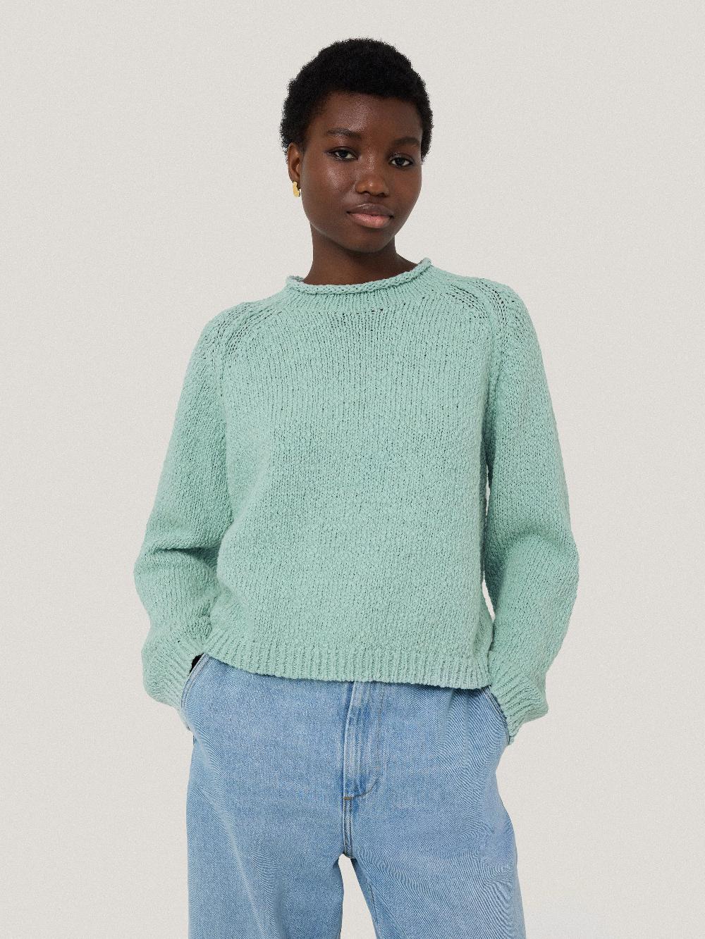 jigsaw Chunky Textured Cotton Jumper Mint