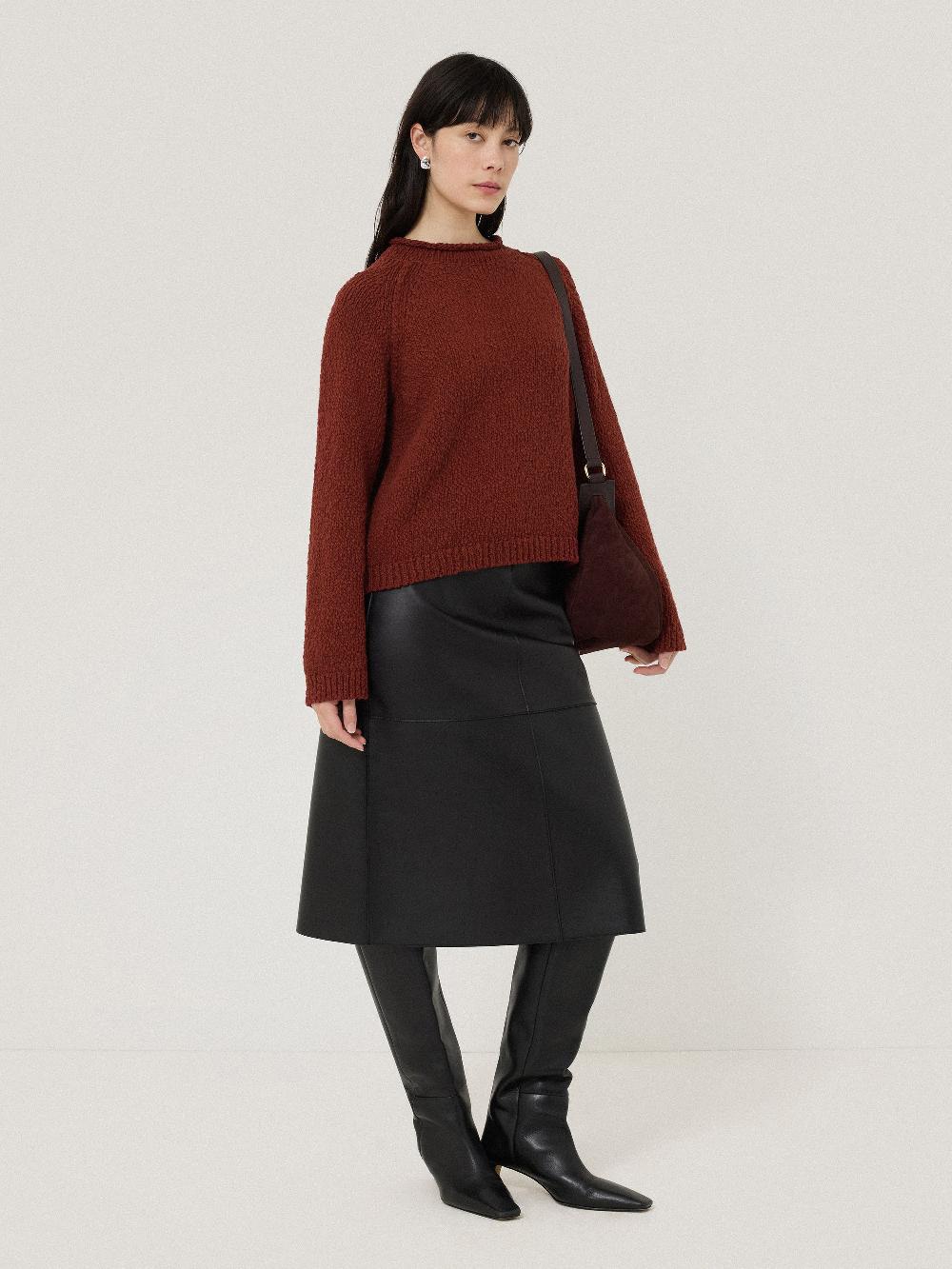 Jigsaw Chunky Textured Cotton Jumper Red