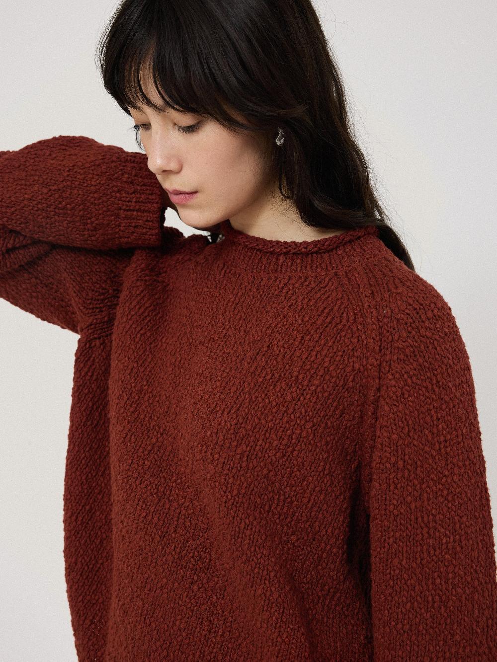 Jigsaw Chunky Textured Cotton Jumper Red