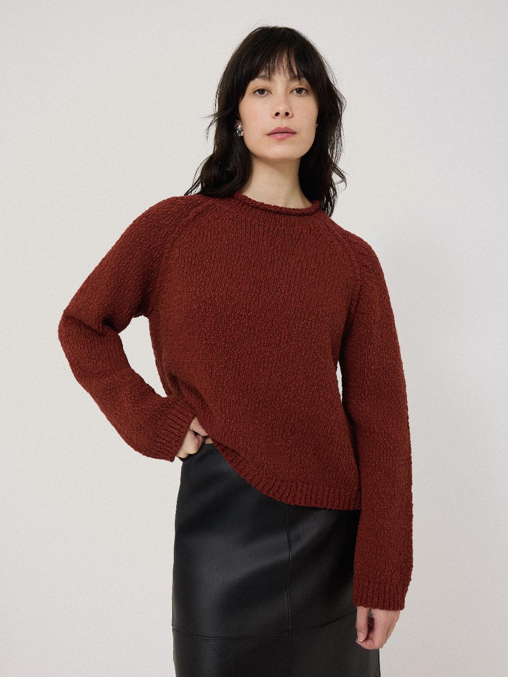 jigsaw Chunky Textured Cotton Jumper Red