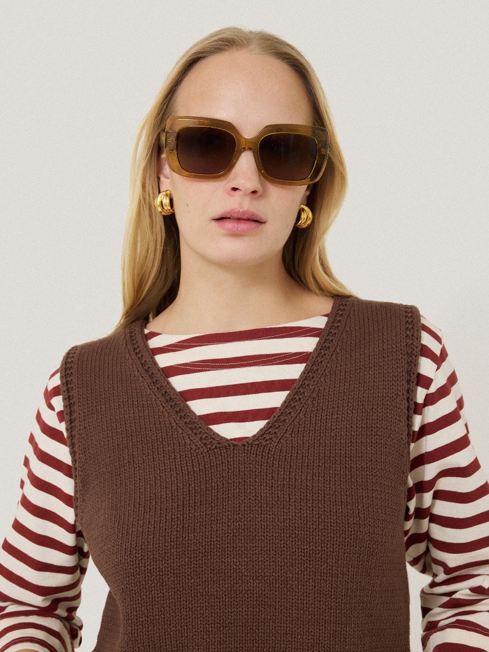 Jigsaw Claremont Square Sunglasses Amber
