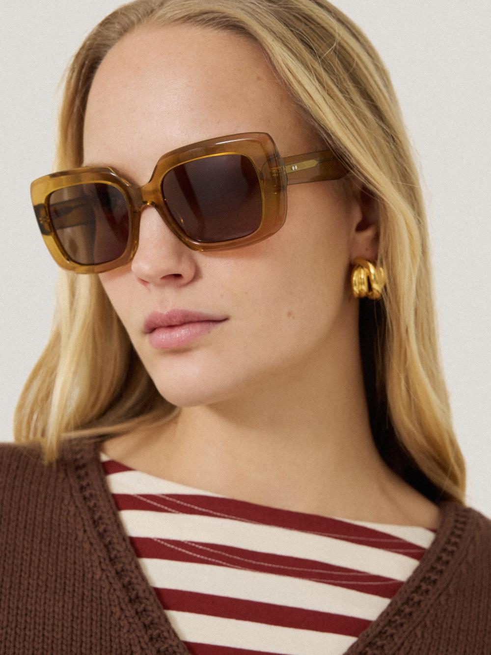 Jigsaw Claremont Square Sunglasses Amber