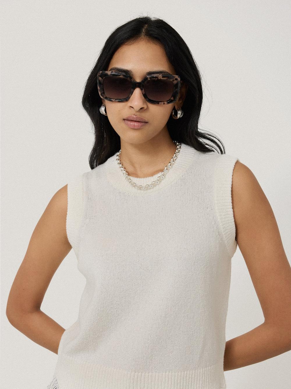 Jigsaw Claremont Square Sunglasses Brown