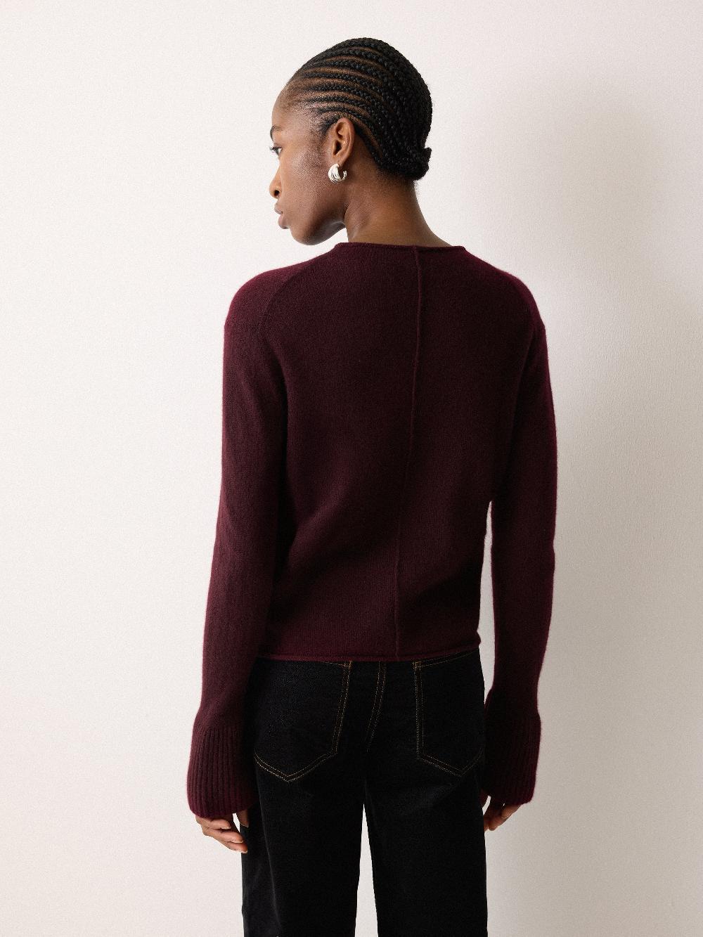 Jigsaw Cloud Cashmere Eldon Jumper Burgundy
