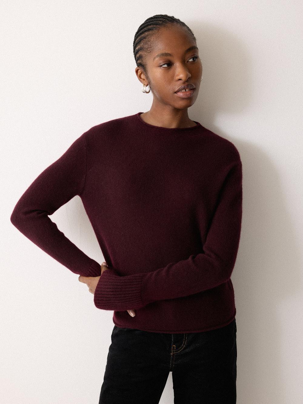jigsaw Cloud Cashmere Eldon Jumper Burgundy
