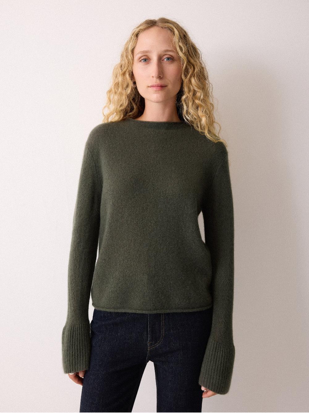 jigsaw Cloud Cashmere Eldon Jumper Khaki