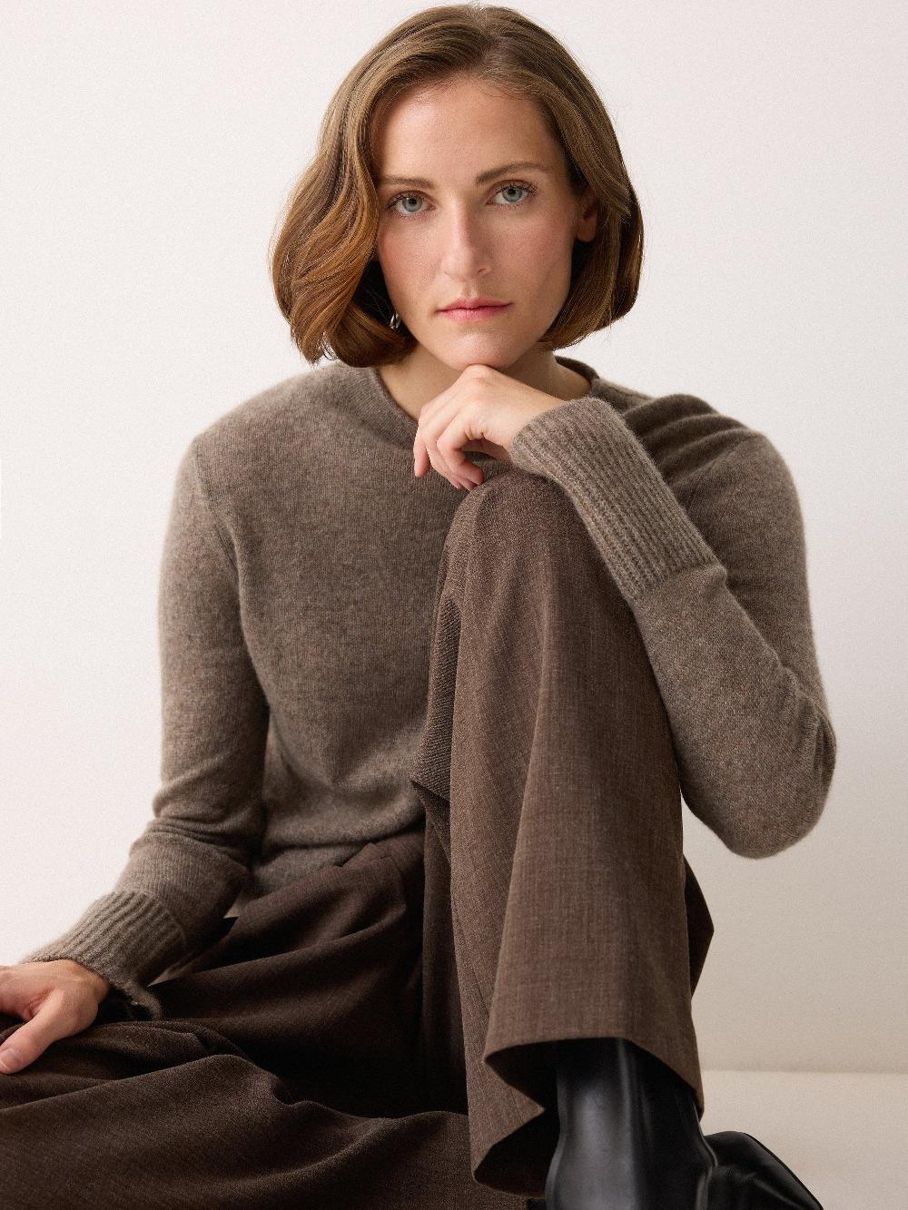jigsaw Cloud Cashmere Eldon Jumper Taupe