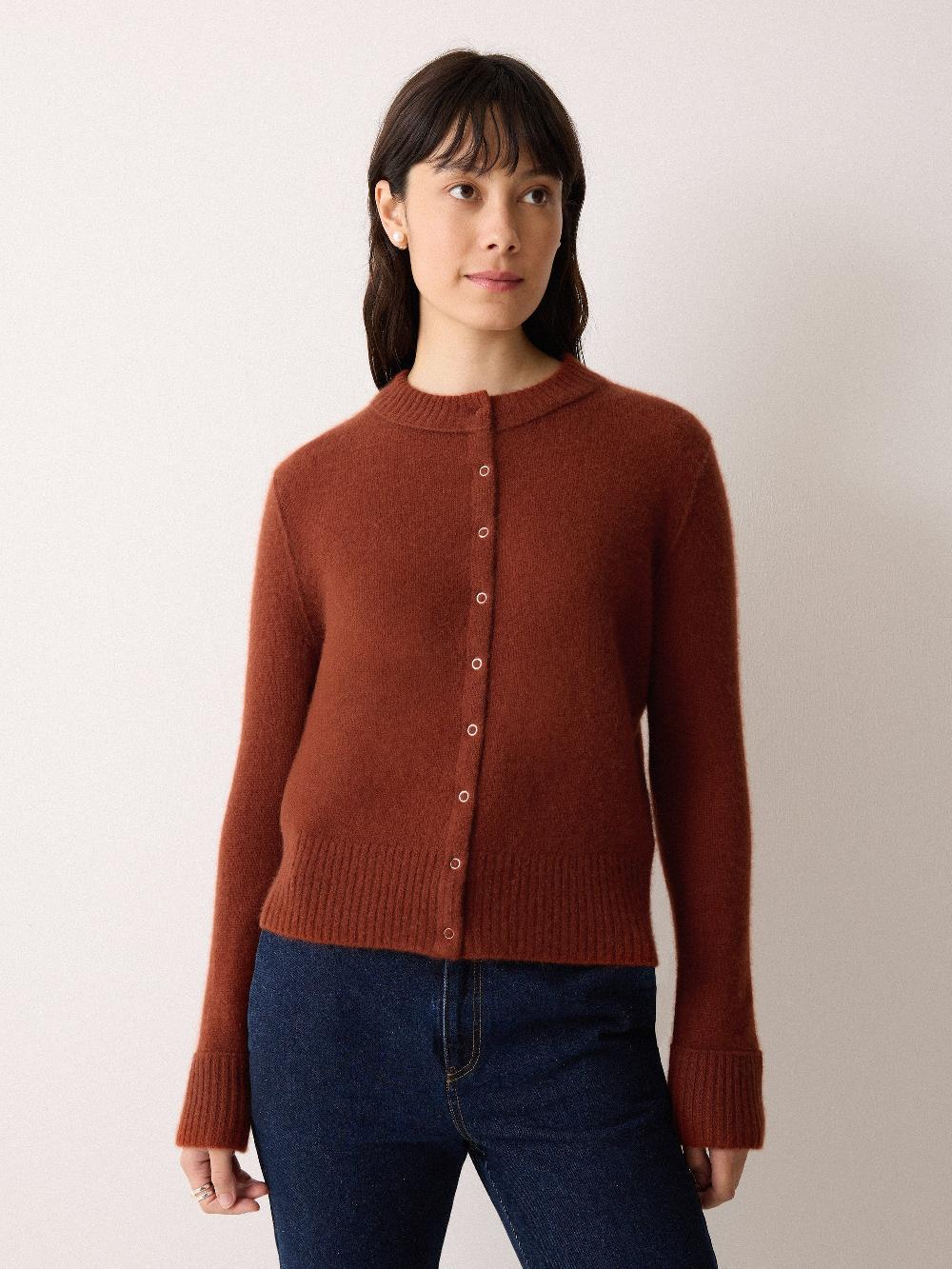 Jigsaw Cloud Cashmere Petersham Cardi Auburn